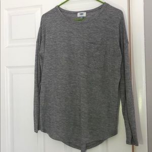 Gray thin blouse with pocket